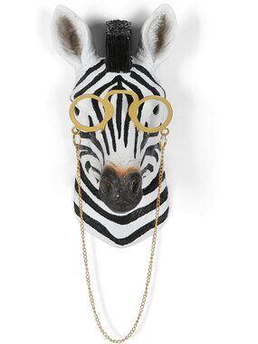 Colorful 3D Animal Head Wall Art Decor - Unique Zebra Sculpture for Home